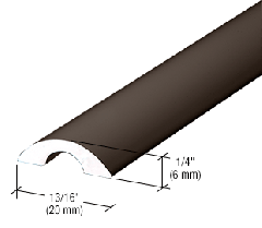 CRL Oil Rubbed Bronze Frameless Shower Door Half-Round Threshold