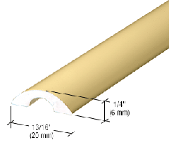 CRL Brite Gold Anodized Frameless Shower Door Half-Round Threshold