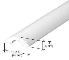 CRL White Frameless Shower Door Half-Round Threshold