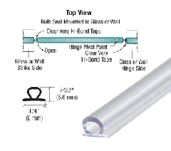 CRL Translucent Vinyl Bulb Seal 7/32" Gap with Pre-Applied Tape