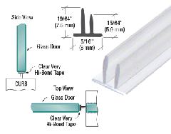 CRL Translucent Vinyl Double Fin Seal 5/16" Maximum Gap with Pre-Applied Tape