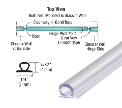 CRL Translucent Vinyl Bulb Seal 5/32" Gap with Pre-Applied Tape