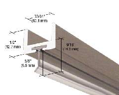 CRL Brushed Nickel Frameless Shower Door Aluminum U-Channel With Wipe for 1/2" Thick Glass