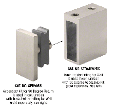 CRL Brushed Stainless Serenity Series Sliding Door 90 Degree Accessory Kit