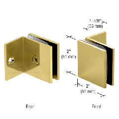 CRL Unlacquered Brass Fixed Panel Square Clamp With Small Leg