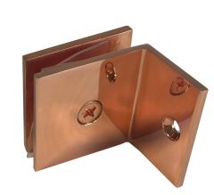 CRL Polished Copper Fixed Panel Square Clamp With Large Leg