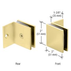 CRL Satin Brass Fixed Panel Square Clamp With Small Leg