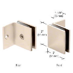 CRL Satin Nickel Fixed Panel Square Clamp With Small Leg