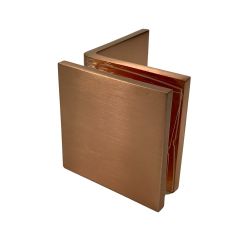 CRL Brushed Copper Square 180 Degree Glass-To-Glass Clamp