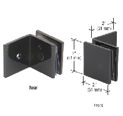 CRL Gun Metal Fixed Panel Square Clamp With Large Leg