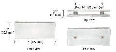 CRL Brushed Satin Chrome Square 180 Degree Glass-to-Glass Clamp