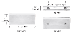 CRL Polished Nickel Square 180 Degree Glass-to-Glass Clamp