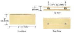 CRL Satin Brass Square 180 Degree Glass-to-Glass Clamp