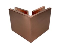 CRL Brushed Copper Square 90 Degree Glass-To-Glass Clamp