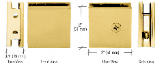 CRL Brass Square Style Notch-in-Glass Fixed Panel U-Clamp