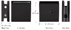 CRL Matte Black Square Style Notch-in-Glass Fixed Panel U-Clamp