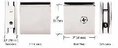 CRL Polished Nickel Square Style Notch-in-Glass Fixed Panel U-Clamp