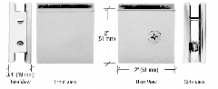 CRL Satin Chrome Square Style Notch-in-Glass Fixed Panel U-Clamp