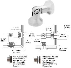 CRL Brushed Stainless Glass-to-Glass Single Pivot Column Series Swivel Fitting