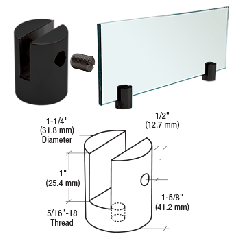 CRL Matte Black Slot Mount Standoff for 1/4" Panels