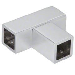 CRL Satin Chrome 'T' Junction Bracket for Square Bar