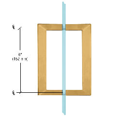 CRL Antique Brass 6" x 6" SQ Series Square Tubing Back-to-Back Pull Handle