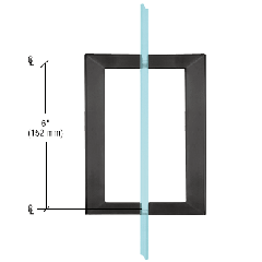 CRL Matte Black 6" x 6" SQ Series Square Tubing Back-to-Back Pull Handle