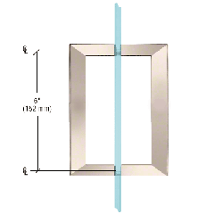 CRL Polished Nickel 6" x 6" SQ Series Square Tubing Back-to-Back Pull Handle