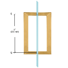 CRL Polished Brass 8" x 8" SQ Series Square Tubing Back-to-Back Pull Handles