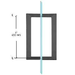 CRL Matte Black 8" x 8" SQ Series Square Tubing Back-to-Back Pull Handles