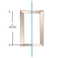 CRL Polished Nickel 8" x 8" SQ Series Square Tubing Back-to-Back Pull Handles