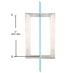 CRL Satin Nickel 8" x 8" SQ Series Square Tubing Back-to-Back Pull Handles