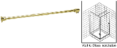 CRL Polished Brass Frameless Shower Door Fixed Panel Wall-To-Glass Support Bar for 1/4" to 5/16" Thick Glass