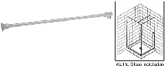 CRL Brushed Satin Chrome Frameless Shower Door Fixed Panel Wall-To-Glass Support Bar for 3/8" to 1/2" Thick Glass