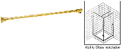 CRL Gold Plated Frameless Shower Door Fixed Panel Wall-To-Glass Support Bar for 3/8" to 1/2" Thick Glass