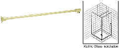 CRL Satin Brass Frameless Shower Door Fixed Panel Wall-To-Glass Support Bar for 3/8" to 1/2" Thick Glass