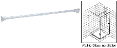 CRL Satin Chrome Frameless Shower Door Fixed Panel Wall-To-Glass Support Bar for 3/8" to 1/2" Thick Glass