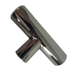 CRL T-Connector For Support Bars, Ø 19 mm, Polished Nickel