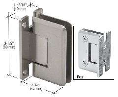 CRL Brushed Stainless Steel Ultimate 037 Series Wall Mount Hinge