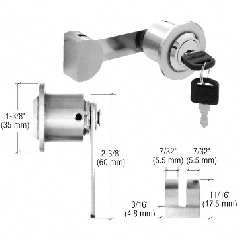 CRL Polished Stainless UV Lock for Single Inset or Overlay Glass Doors - Keyed Alike