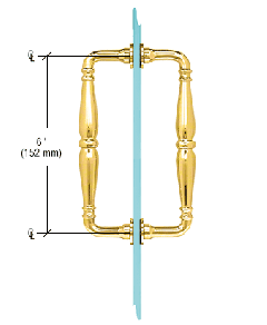 CRL Polished Brass 6" Victorian Style Back-to-Back Pull Handle