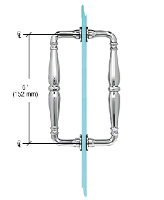 CRL Polished Chrome 6" Victorian Style Back-to-Back Pull Handle