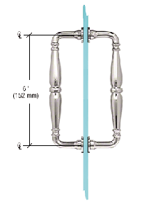 CRL Polished Nickel 6" Victorian Style Back-to-Back Pull Handle