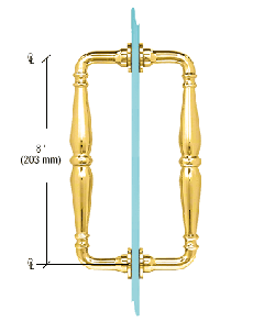 CRL Unlacquered Brass 8" Victorian Style Back-to-Back Pull Handles