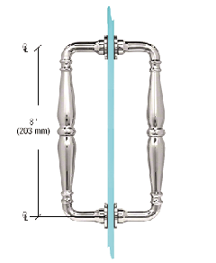 CRL Polished Nickel 8" Victorian Style Back-to-Back Pull Handles