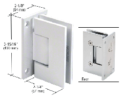 CRL All White Vienna 037 Series Wall Mount Hinge