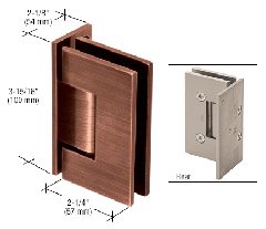 CRL Antique Brushed Copper Vienna 044 Series Wall Mount Offset Back Plate Hinge