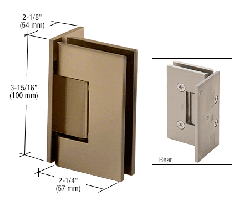 CRL Brushed Bronze Vienna 044 Series Wall Mount Offset Back Plate Hinge