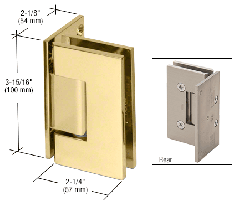 CRL Unlacquered Brass Vienna 044 Series Wall Mount Offset Back Plate Hinge