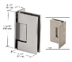 CRL Brushed Satin Chrome Vienna 044 Series Wall Mount Offset Back Plate Hinge